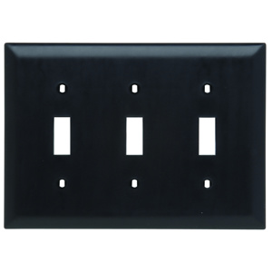 Pass & Seymour TP3 TradeMaster® Series Wallplates 3 Gang Toggle Black