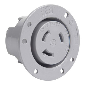 Pass & Seymour Turnlok® Series Locking Flanged Receptacles 30 A 277 V 2P3W L7-30R