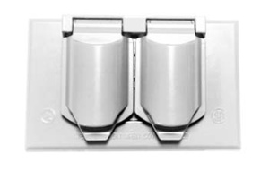 CA8-WH WP 1G HORIZ DUPLEX COVER