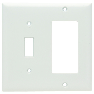 Pass & Seymour Standard Decorator Toggle Wallplates 2 Gang White Plastic Device