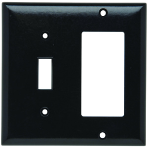 Pass & Seymour Standard Decorator Toggle Wallplates 2 Gang Black Plastic Device