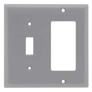 Pass & Seymour Standard Decorator Toggle Wallplates 2 Gang Gray Plastic Device