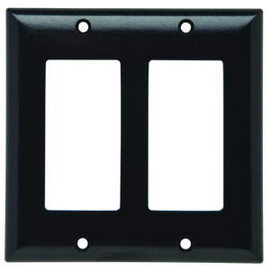 Pass & Seymour Standard Decorator Wallplates 2 Gang Black Plastic Device