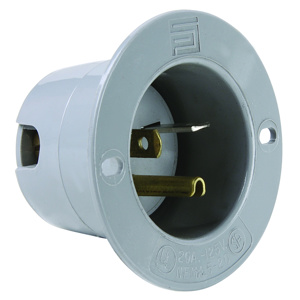 Pass & Seymour 5378 Series Flanged Straight Blade Inlets 20 A 125 V 2P3W 5-20R Gray