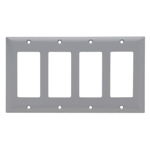 Pass & Seymour Standard Decorator Wallplates 4 Gang Gray Plastic Device