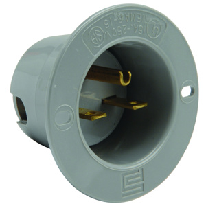 Pass & Seymour 5678 Series Flanged Straight Blade Inlets 15 A 250 V 2P3W 6-15R Gray