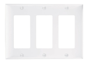 Pass & Seymour Standard Decorator Wallplates 3 Gang Gray Plastic Device