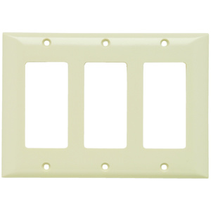 Pass & Seymour Standard Decorator Wallplates 3 Gang Light Almond Plastic Device