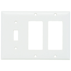 Pass & Seymour Standard Decorator Toggle Wallplates 3 Gang White Plastic Device