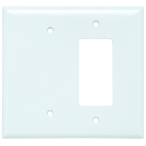 Pass & Seymour Oversized Blank Decorator Wallplates 2 Gang White Plastic Device