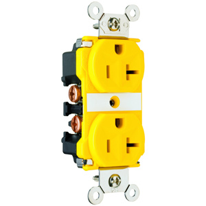 Pass & Seymour CR6 Series Duplex Receptacles 20 A 125 V 2P3W 5-20R Industrial Corrosive Yellow