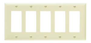 Pass & Seymour Standard Decorator Wallplates 5 Gang Gray Nylon Device