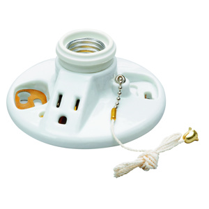 Pass & Seymour 288 Series Pull Chain Outlet Box Lampholders Incandescent Medium White