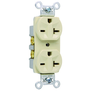Pass & Seymour 5850 Series Duplex Receptacles 20 A 250 V 2P3W 5-20R Commercial Ivory