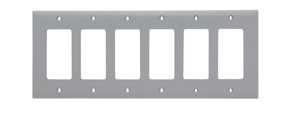 Pass & Seymour Standard Decorator Wallplates 6 Gang Gray Nylon Device