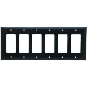 Pass & Seymour Standard Decorator Wallplates 6 Gang Black Nylon Device