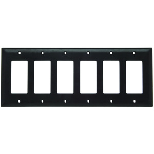 Pass & Seymour Standard Decorator Wallplates 6 Gang Brown Nylon Device