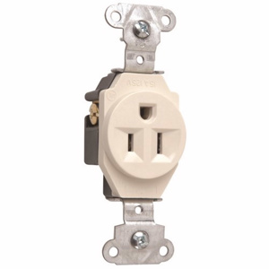 Pass & Seymour 5251 Series Single Receptacles 15 A 125 V 2P3W 5-15R Commercial Light Almond