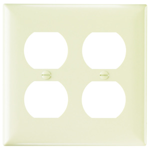 Pass & Seymour Standard Duplex Wallplates 2 Gang Light Almond Plastic Device
