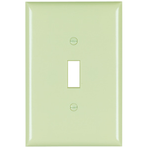 Pass & Seymour Oversized Toggle Wallplates 1 Gang Ivory Plastic Device