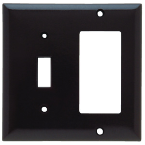 Pass & Seymour Standard Decorator Toggle Wallplates 2 Gang Brown Plastic Device