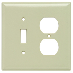 Pass & Seymour Midsized Duplex Toggle Wallplates 2 Gang Ivory Plastic Device