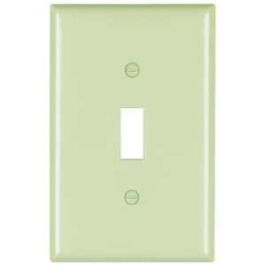 Pass & Seymour Midsized Toggle Wallplates 1 Gang Ivory Plastic Device