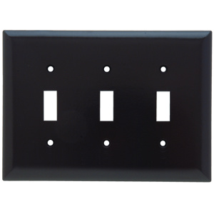 Pass & Seymour Midsized Toggle Wallplates 3 Gang Brown Plastic Device