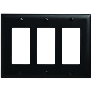 Pass & Seymour Standard Decorator Wallplates 3 Gang Black Nylon Device
