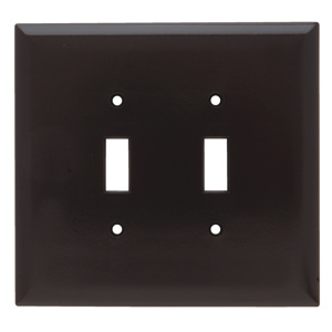Pass & Seymour Oversized Toggle Wallplates 2 Gang Brown Plastic Device