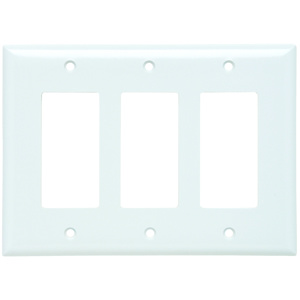 Pass & Seymour Midsized Decorator Wallplates 3 Gang White Plastic Device