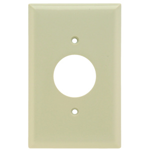 Pass & Seymour Midsized Round Hole Wallplates 1 Gang 1.406 in Ivory Plastic Device