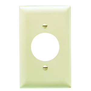 Pass & Seymour Standard Round Hole Wallplates 1 Gang 1-9/16 in Ivory Nylon Device