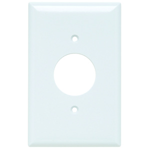 Pass & Seymour Midsized Round Hole Wallplates 1 Gang 1.406 in White Plastic Device