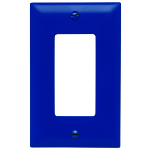 Pass & Seymour Standard Decorator Wallplates 1 Gang Blue Nylon Device