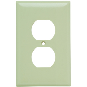 Pass & Seymour Midsized Duplex Wallplates 1 Gang Ivory Plastic Device