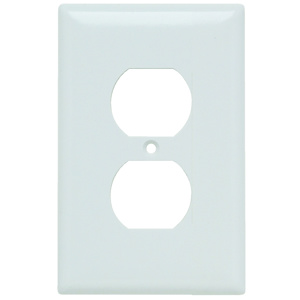 Pass & Seymour Midsized Duplex Wallplates 1 Gang White Plastic Device