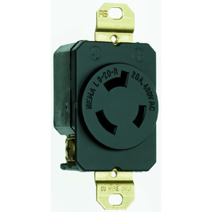 Pass & Seymour Turnlok® Series Locking Receptacles 20 A 480 V 2P3W L8-20R