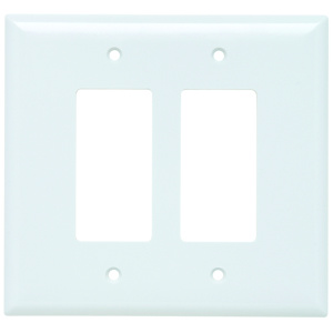 Pass & Seymour Oversized Decorator Wallplates 2 Gang White Plastic Device