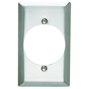 Pass & Seymour Standard Round Hole Wallplates 1 Gang 2.125 in Metallic Stainless Steel 302/304 Device