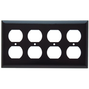 Pass & Seymour Standard Duplex Wallplates 4 Gang Brown Plastic Device