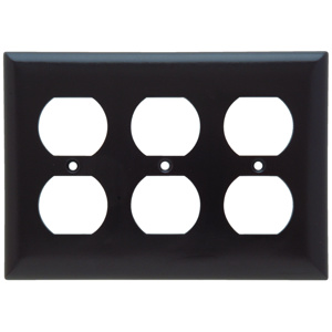 Pass & Seymour Standard Duplex Wallplates 3 Gang Brown Plastic Device