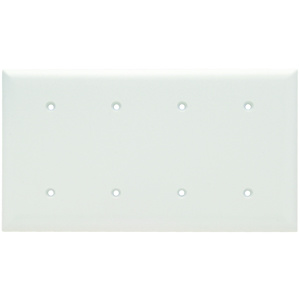 Pass & Seymour Standard Blank Wallplates 4 Gang White Plastic Strap