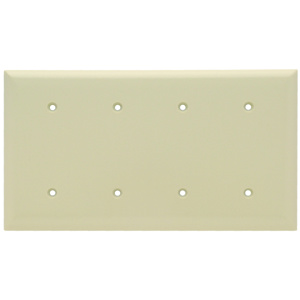 Pass & Seymour Standard Blank Wallplates 4 Gang Ivory Plastic Strap