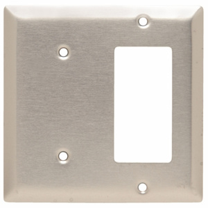 Pass & Seymour Standard Blank Decorator Wallplates 2 Gang Metallic Stainless Steel 302/304 Device