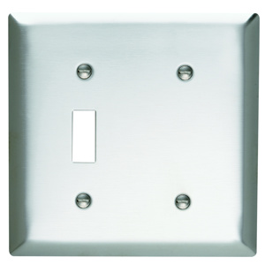 Pass & Seymour Standard Blank Toggle Wallplates 2 Gang Metallic Stainless Steel 302/304 Device