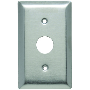 Pass & Seymour Standard Round Hole Wallplates 1 Gang 7/8 in Metallic Stainless Steel 302/304 Strap