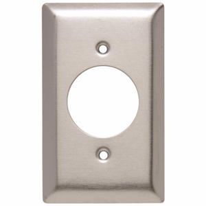 Pass & Seymour Standard Round Hole Wallplates 1 Gang 1.5625 in Metallic Stainless Steel 302/304 Device