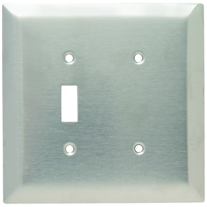 Pass & Seymour Oversized Blank Toggle Wallplates 2 Gang Metallic Stainless Steel 302/304 Device