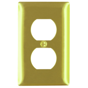 Pass & Seymour Standard Duplex Wallplates 1 Gang Brass Brass Device
